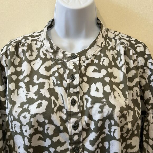 Elizabeth and James Olive Leopard Poplin Dress XL - Picture 8 of 15